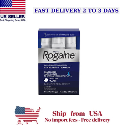 Rogaine for Men Hair Regrowth Treatment 3 Months Supply Foam