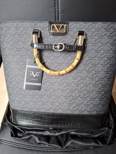 19V69 by VERSACE Shopper Shopping Tote Bag Handtasche grau schwarz NEU OVP 229 €