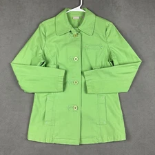 Field Gear Chore Jacket Womens Small Apple Green Twill Button Front Outdoor GUC