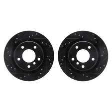 For BMW 325i 06-13 R1 Concepts Drilled & Slotted Rear Brake Rotor Set