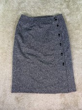 Vintage Talbots Women's Wool Blend Skirt Size 8 Black And White USA D035