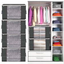 6PCS Clothes Storage Bag Large Capacity Organizer for Comforters Blanket Bedding