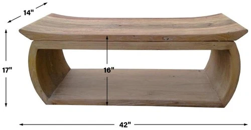 Uttermost 25204 Connor 42"W Wood Framed Bench - Natural - Picture 5 of 5