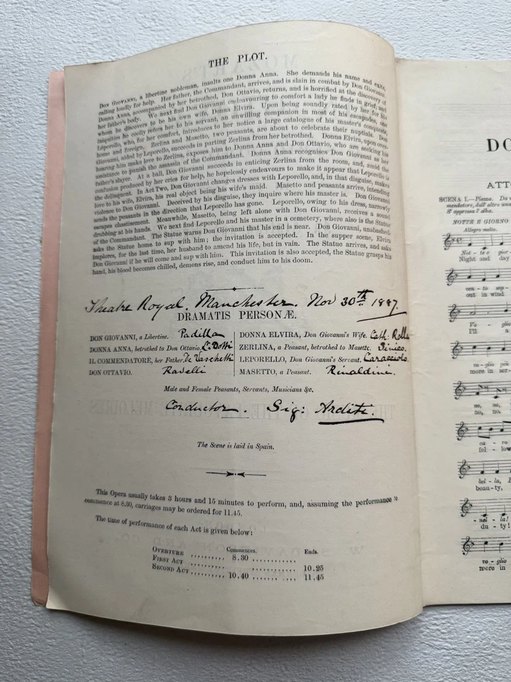 Mozart Don Giovanni Opera Libretto c1877 W S Davidson London Italy English Rare - Image 3 of 4