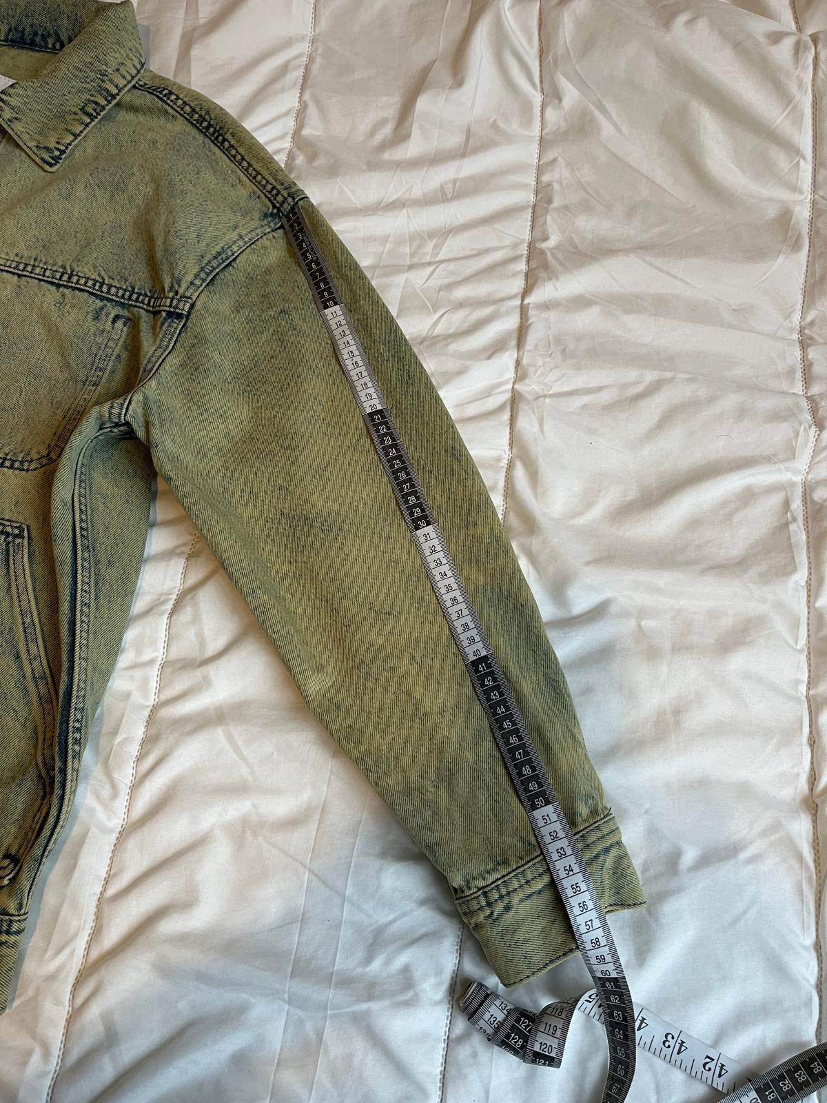 H&M greenish bleached Denim Men Jacket Size M Relaxed Fit thumbnail 11