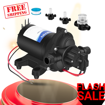 #ad NEW RV Fresh Water Pump 12V DC 3.5GPM 45PSI Pressure Switch Self Priming Black $46.74