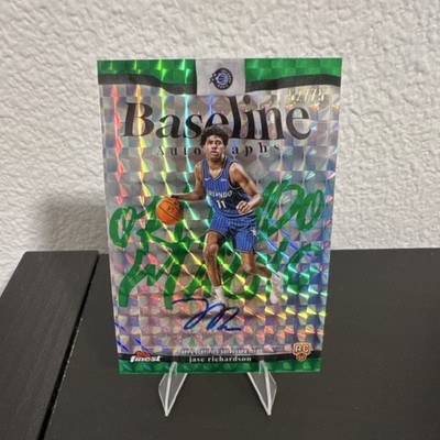 2025-26 Topps Finest Jase Richardson Baseline Green Geometric Refractor Auto /75