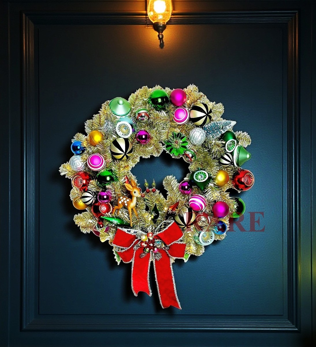 MacKenzie-Childs Granny Kitsch Illuminated Christmas Wreath