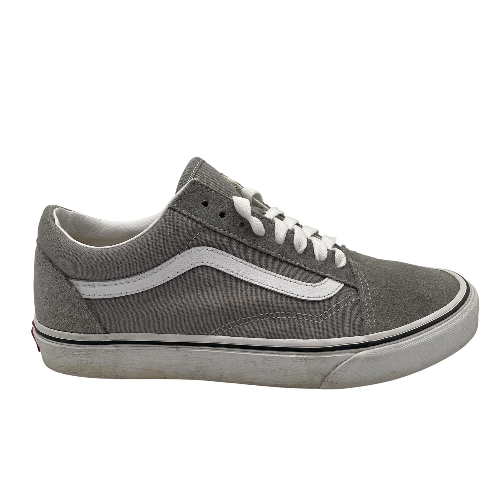 Vans Old Skool Shoes Womens Sz 9 Gray White Low Top Skate Suede Canvas Iconic