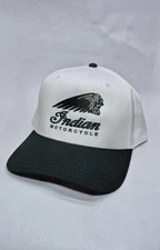 Indian Motorcycle Company Snapback Hat Cap Biker Moto Green Embroidered Logo NEW