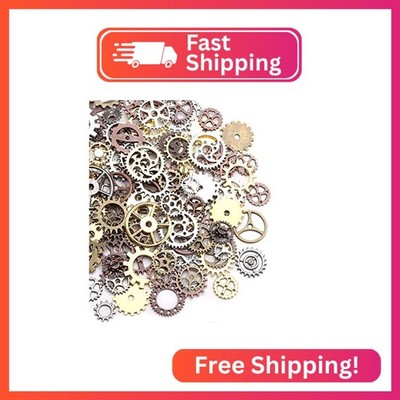 DAHI 150 Gram Antique Steampunk Gear,Mix Steampunk Wheel Alloy Gear Pendants Cha