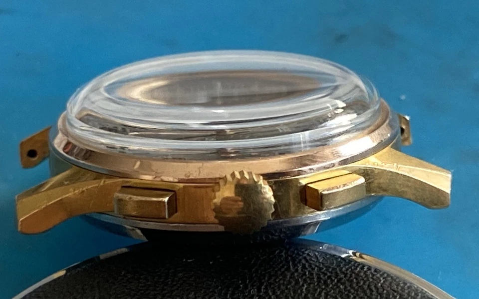 Vintage 18k Gold Plated CADRECLAIR Chronograph - Landeron Caliber 48 - 1950s. - Image 3 of 4