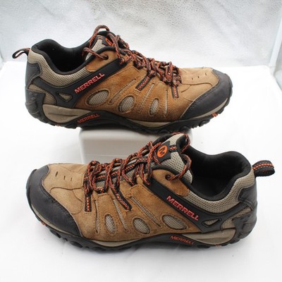 Merrell Men's Crosslander Vent Hiking Shoes Size 11 Low Trail Suede Otter Orange