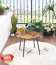 VECELO Patio Outdoor Side Table Small Round Metal Garden Balcony