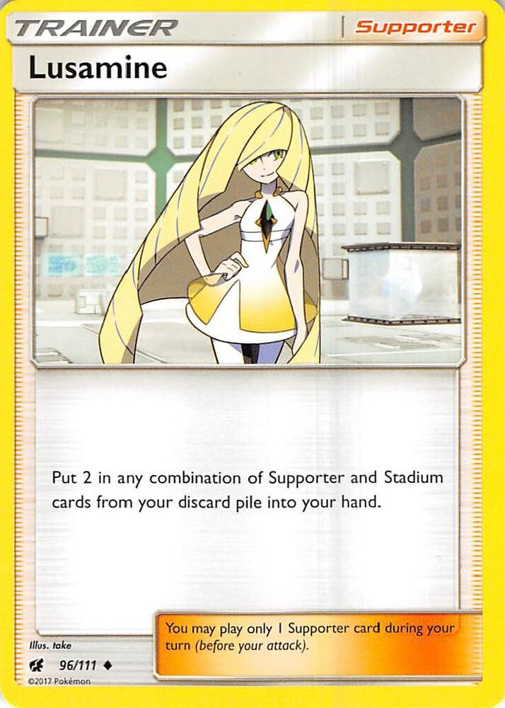 POKEMON TCG - LUSAMINE 96/111 CRIMSON INVASION TRAINER NEAR MINT