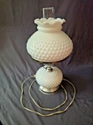 Vintage Hobnail Milk Glass Hurricane Desk Lamp Fenton Style GWW