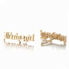 Pair Babygirl Small Stud Earrings Available in Gold, Silver or Rose Gold