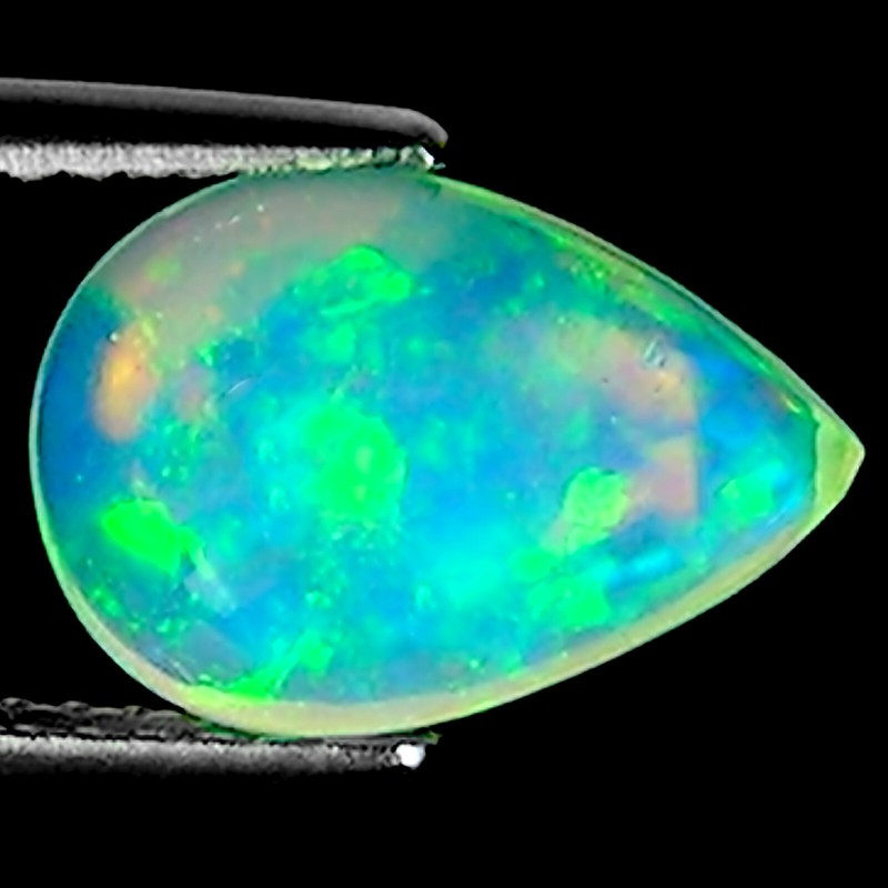 1.42 Ct Natural Ethiopian Cabochon Opal Gemstone Multi Color Pear Cut
