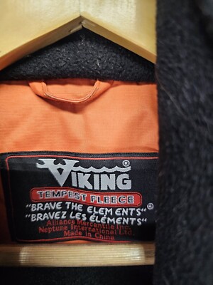 Viking Tempest Fleece Jacket Corvette Size S Men's Orange Black
