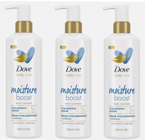 3 Stück Dove Body Love Moisture Boost Körperreiniger mit Hyaluronserum 17,5 fl. Oz.