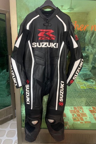 Suzuki Men Leather Suit Motorbike/Motorcycle Suits Racing Leather Jacket/Trouser - Picture 2 of 4