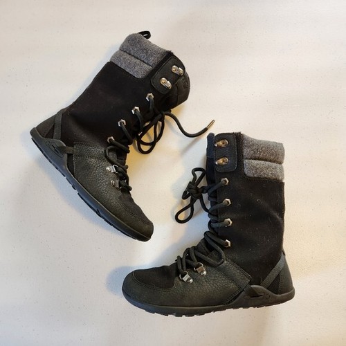 Xero Shoes Mika Lace-Up Winter Boots Black Size 5.5 Vegan Lined Minimalist