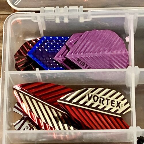 9 Soft Tip Darts/3 Sets w Hard Carrying Case + Storage Case Full of Spare Parts - Picture 8 of 23