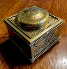 Antique Tiffany Studios NY#844 Grapevine Inkwell: Perfect Caramel Favrile Glass