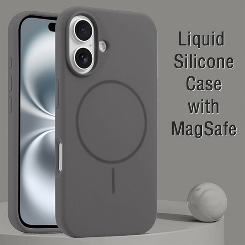 Custodia telefono rigida silicone liquido con cover magnetica MagSafe per iPhone serie 16 - Foto 21 di 43