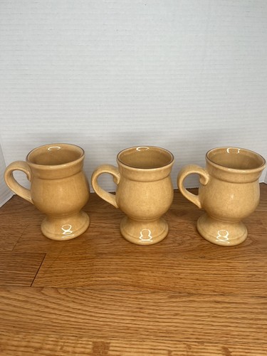 Tazza vintage Pfaltzgraff FOLK ART piedistallo piedistallo 5" alta gres USA set di 3! - Foto 5 di 8