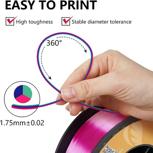 Kingroon PLA Silk PETG Matte High Speed 1.75 mm 3D Printer Filament Spool 1KG US - Picture 5 of 73