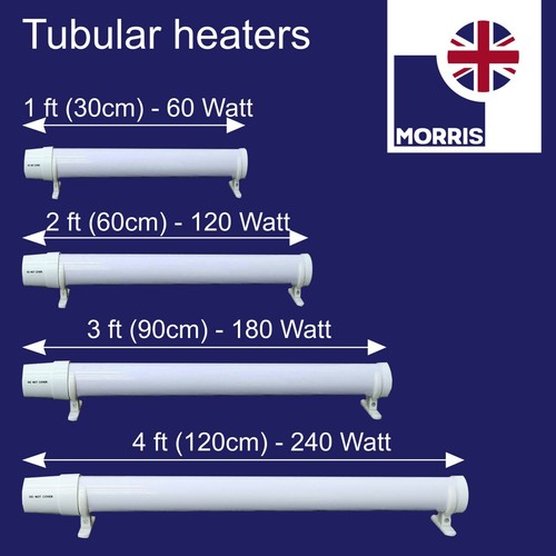 Tubular Heater 1ft, 2ft, 3ft, 4ft Tube Heater Green house Bathroom Conservatory - Picture 7 of 12
