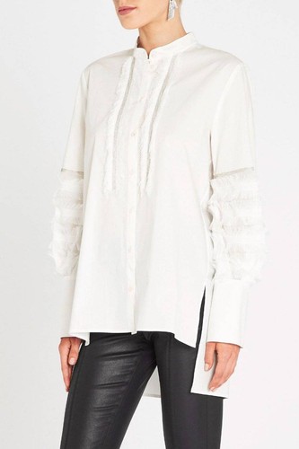BNWOT SASS & BIDE "New Works" White Shirt Blouse Size 6 - $590 - Picture 6 of 14