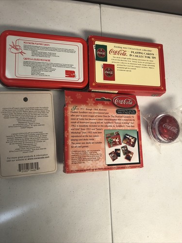 3 Sealed Vintage Coca-Cola Christmas/Santa Clause Playing Cards/1 Magnet/1 Yoyo! - Picture 6 of 10