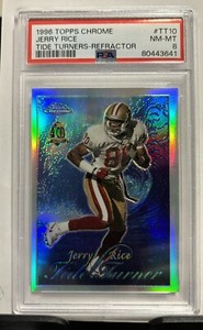 1996 Topps Chrome Jerry Rice Tide Turners Refractor PSA 8 NM-MT #TT10