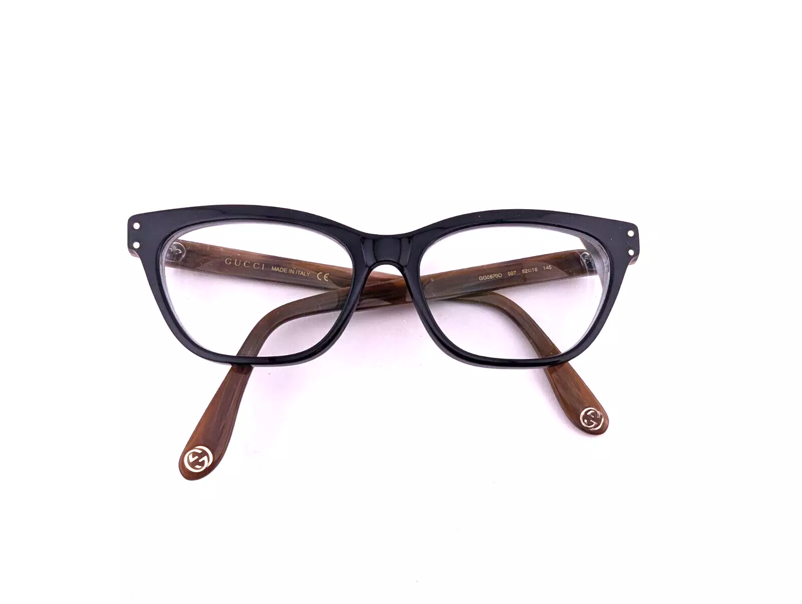 Gucci Eyeglasses, Frames Only, Italy, GG0570O 007, 52 16 145, Plastic, Black