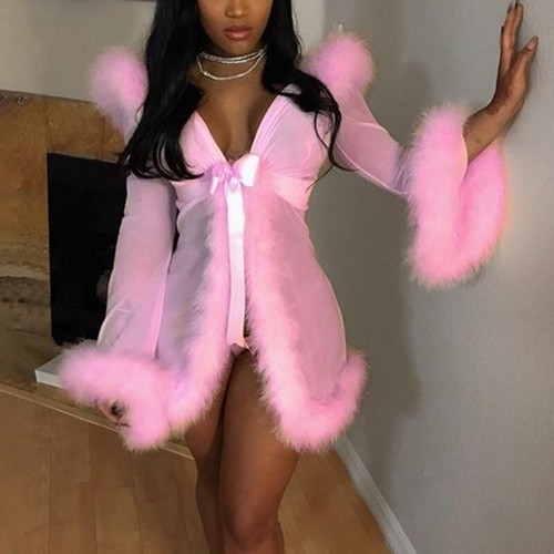 Sexy Mujeres Tul Transparente Ver A Través Pijama de Piel Sintética Camisón Lencería-Tanga - Imagen 3 de 5