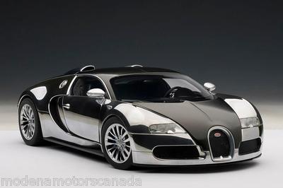 BUGATTI VEYRON 16.4 PUR SANG BLACK & ALUMINUM 1:18 by