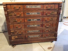 1890’s Antique Thread Spool Cabinet J P Coats 6 Drawer Willimantic