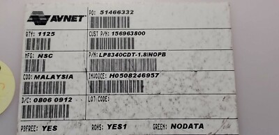 10 PCS NSC PN# LP8340CDT-1.8/NOPB Fixed Positive LDO Regulator