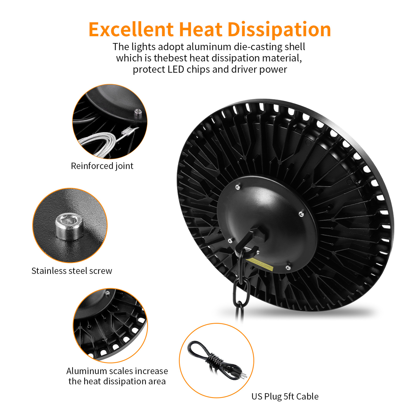 10Pcs 300W UFO LED High Bay Light Shop Lights Warehouse Commercial Lighting Lamp