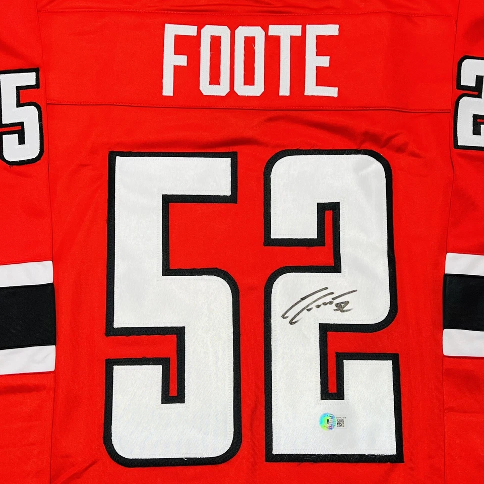 Camiseta Adam Foote Auténtica Firmada Canda Olympics Estilo Profesional Autografiada Certificado de Autenticidad BAS Foto 2 de 2