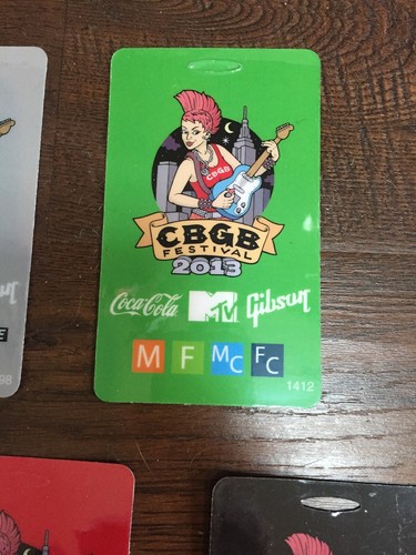 5x CBGB Festival 2013 Badges Pass Numbered Coca Cola MTV Gibson - Picture 5 of 8