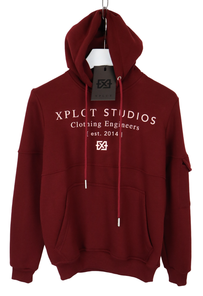 XPLCT Studios Hoodie Men XS Pullover Kangaroo Pocket Red Logo | eBay