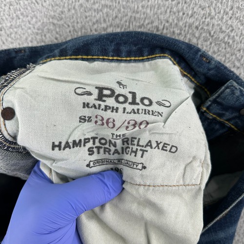 Polo Ralph Lauren Jeans Uomo 36x30 Blu Denim Hampton Relaxed Dritto - Foto 9 di 10
