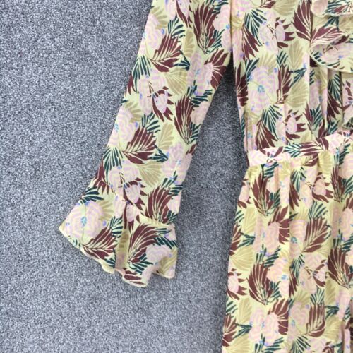 Scotch & Soda wrap dress size 8 yellow floral adjustable | chiffon racewear NEW - Picture 5 of 18
