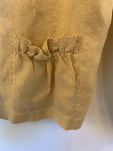 buttercup yellow J. Jill 100% linen jacket ruffle pockets womens size S - Picture 3 of 10