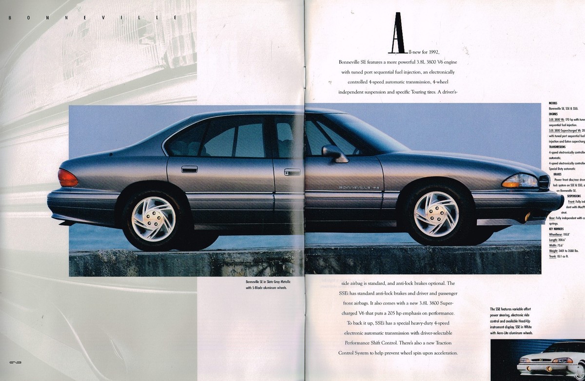 1992 PONTIAC Brochure : TRANS AM,GTA,GRAND PRIX,GRAND AM,SPORT