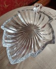 Vintage Diamond Cut Candy Trinket Dish Leaf Shaped Crystal Clear Glass — photo 5