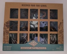 Puzzle True Genius Ancient Metal Puzzles 15 Brainteaser Puzzles Brand New